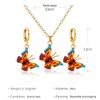 Necklace Earrings Set Trendy Jewelry Delicate Butterfly Sets For Women Animal Pendant Necklaces Drop Earring Statement Gifts