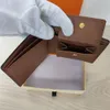 Fleur marron de haute qualité porte-monnaie en cuir véritable porte-monnaie hommes classiques portefeuilles courts à carreaux sacs à main pour hommes de créateurs de mode sac à main pour femme sac d'argent de luxe marron