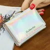 Wallets Pequena carteira de couro feminina Bolsa de laser fofa para fêmeas para cartões Mini Coin Box Passport Capa curta Bolsa