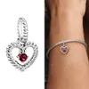 Echter 925er Sterlingsilber-Herz-Eternity-Charm-Perlen-Anhänger, passend für Original-Pandora-Armband für Damenschmuck