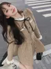 Casual Dresses Korean Style Elegant Party Mini Dress Women Lace-Up France Vintage Sweet Female Warm Y2K Designer Autumn Winter 2023