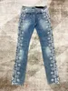 2024 nuovi jeans da uomo di lusso skinny strappati in difficoltà ~ jeans TAGLIA USA 28-38 ~ bellissimi pantaloni da motociclista in denim causale da motociclista slim da uomo jeans hip hop