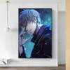 Jujutsu Kaisen Poster Gojo Satoru Pintura Classic Classic Anime Crianças Decoração de Arte de Parede Moderna Decoração de Parede Pintura de Parede Anime Decoração de Casa