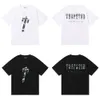 Camisetas masculinas verão novo tshirt trapstar impressão manga curta designer roupas esportivas preto algodão londres rua arco-íris roupas