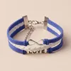 Charm Bracelets BL248 Li Meng Jewelry European And American Fashion Letter Leather Bracelet Personality Retro LOVE Wing Female