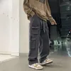 Männer Jeans Koreanische Street Hip Hop Harajuku Oversize Baggy Cargo Hosen Männliche Denim Hosen Schwarz Breite Bein Männer