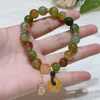 Bangle Peacock Agate Colorful Design Buckle Lucky Bracelets Women Jewelry