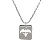 Chains ICP Jewelry Queensryche Tri-Ryche Logo Metal Stainless Steel Pendant Necklace Dog Tag Charm Rolo Chain 24inch