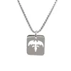 Chaînes ICP Bijoux Queensryche Tri-Ryche Logo Métal Acier Inoxydable Pendentif Collier Chien Tag Charme Rolo Chaîne 24 pouces