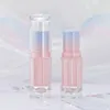 Förvaringsflaskor 12,1 mm läppstift fodral läpprör Gradient rosa blå resor tomma kosmetiska behållare rör med tydlig lock