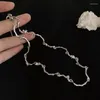 Naszyjnik Choker dla kobiet z fali cyrkonowej łańcuchy metalowe tekstura łańcucha łańcucha