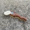 Smoking Pipes Creative handmade wooden pipe snake shaped bent rotating cap wooden pipe easy to carry