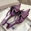 Neue, beliebte Damen-High-Heels-Kleiderschuhe, Walk-Show-Sandalen, Semi-Trailer-Muller-Schuhe, berühmte Designer-High-Heels-Schuhe, hochwertige, elegante, modische Fliege-Absätze