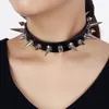 Choker Chokers Long Spike Punk Faux Leather Collar Goth Style Necklace Accessories Cool Big Studs Locking Clasp GothicChokers Pear22