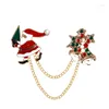 Broches série de noël pour femmes, broche bonhomme de neige cloche, boîte-cadeau pour personnes âgées, épingle à revers en émail, ornement de fête