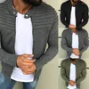 Felpe con cappuccio da uomo Uomo Zip Cotone Casual Cappotto elastico Top Giacca Capispalla Slim Jogger Cerniera Autunno Inverno Colletto alla coreana Tuta