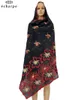 Ethnic Clothing Latest Dubai Cotton Scarf Muslim Women African Hijab Islam Pashmina Turban Headscarf Embroidery Shawl