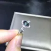 Klusterringar individualisering ihålig oregelbunden naturlig blå safir ädelring S925 Silver Gemstone Girl Women's Party Gift Jewelry