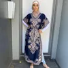 Etniska kläder Ramadan Eid Moubarak Abaya Dubai Turkiet Islam Muslim Fashion Hijab Maxi Dress for Women Robe Djellaba Ensemble Femme