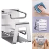 Toothbrush Holders Self-adhesive Stainless Steel Holder Wall Mount Toothpaste Storage Rack Bathroom Organizer 230217