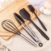 Parties de cuisine Jankng Black Silicone Kitchen usfreintes antiadhésive outil de cuisson spatule Souche à œufs batteurs de soupe à soupe Cuisine 230217