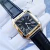 Orologio Kadınları İzler Tam Paslanmaz Çelik Deri Kayış Kare Moda Eşleştirme Bilek saati Montre De Luxe Lady Quartz Watch