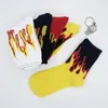 Erkek Çoraplar Erkekler Moda Hip Hop Hit Renkinde Ateş Ekibi Kırmızı Alev Blaze Power Torch Sıcak Sokak Kaykay Pamuk Coolmen's