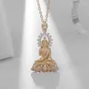 Pendant Necklaces Men And Women Retro Simple Buddhism Lotus Buddha Necklace Personality Amulet Casual Exquisite Accessories