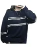 Women's Sweaters Women S Ribbed Knit Striped Sweater Long Sleeve Crew Neck Drop Shoulder Top