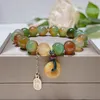 Bangle Peacock Agate Colorful Design Buckle Lucky Bracelets Women Jewelry