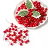 Decoratieve Bloemen Kransen Bulk Mini Kunstmatige Bessen Fruit Meeldraden Kersen Kerst Plastic Parel Bessen Bruiloft DIY Geschenkdoos Decor Krans Accessoires