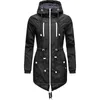 Women's Jackets Hooded Jacket With Drawstring Zipper Coat Solid Color Pocket -down Collar Loose Casual Puff Sleeve Full Piece