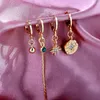 Hoopörhängen känner bara 4st/set hjärta guldfärg liten körsbärsrotesgeometrisk för kvinnor trendiga söta smyckespresent