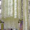 الزهور الزخرفية 40/202pcs wisteria الاصطناعية معلقة جارلاند كرمة الروطان زهرة مزيفة