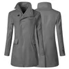 남자 양모 블렌드 패션 의류 모직 재킷 코트 겨울 코트 중간 길이 트렌치 클래식 솔리드 두께 #T2G NELL22