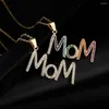 Naszyjniki wisiorku kup mody kolorową wieżąca cz biżuteria 2023 mama list z złotym łańcuchem dla kobiet dar matki Dzień Matki