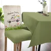 Chair Covers Easter Egg Car Retro Wood Grain Cover Dining Spandex Stretch Seat Home Office Decor Desk Case Set
