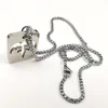 Kedjor ICP smycken Queensryche tri-ryche logo metall rostfritt stål hänge halsband hund tag charm rolo kedja 24 tum