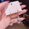 Dangle Earrings Fashion Fan-shaped Rhinestone Drop Luxury Shiny Full Korean For Women Wedding Jewelry Gift