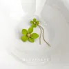 Stud Earrings Summer Green Petal Tassel For Women Asymmetric Flower Earing Sweet And Elegant Design Style Arrivals 2023