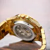 Polshorloges Iced Out Watch voor mannen volledig diamant rond mechanische heren horloges skelet tourbillon automatische polshorloge gold relogio