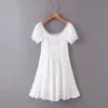 Boho Loveshackfancy Autumn Dress Beige Short Sleeve Ruffles Slim Holiday Ins Bloggers Special Interest Mini Women1248785
