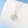 Chains Silver Color Moonstone Round Bead Feather Charm Pendent Necklace For Women Girls Jewelry Choker Dz460