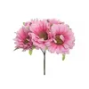 Couronnes de fleurs décoratives 18 pièces en soie marguerite Gerbera étamine Bouquet décorations de Noël pour la maison salon mariage bricolage cadeau boîte à bonbons fleurs artificielles