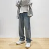 Mäns jeans blå svart baggy män mode harajuku casual rak streetwear hip-hop lösa denim byxor herr byxor s-2xl