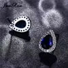 Stud Earrings Female Male Royal Blue Stone Small For Women Men White Gold Filled Water Drop Zircon Pear EarringsStud