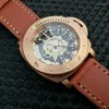 Wristwatches Fat Sea Bronze Punk Skull Mechanical Men's Watch Luminous Original Stainless Steel Retro Men Skeleton Leather Luxury Clock