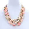 Chains Antique Statement Trendy Beaded Strand Natural Stone Necklace Pink Beads Fashion Jewelry For Women Bohemian