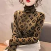 2023 GGity Women Sweaters Turtleneck Brand Knit Pullovers Tight Pile Collar Bottoming Sweater Tops