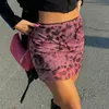 Skirts 2023 Fashion Pastel Goth High Waist Wine Red Mini Tie Dye Mesh Vintage Ruffles A-line Clothing